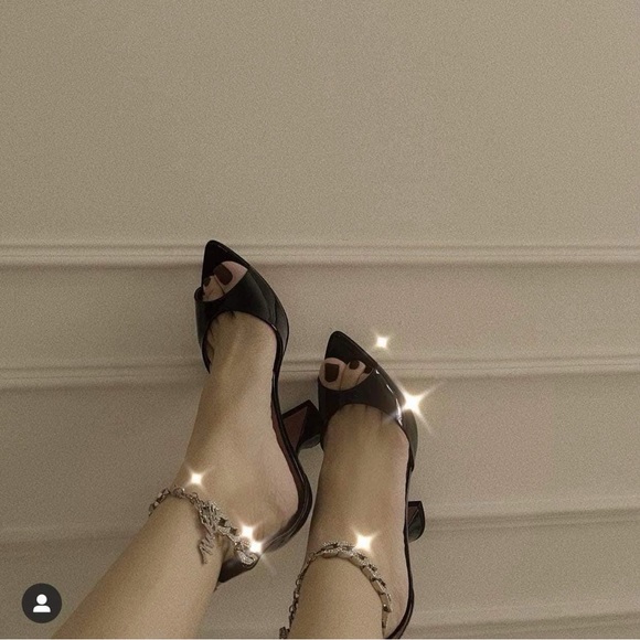 Amina Muaddi Patent Leather Flacko Sandals 95 - Picture 2 of 9